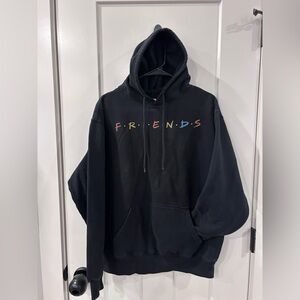 Friends TV Show Black Hoodie Graphic Swearshirt Size M